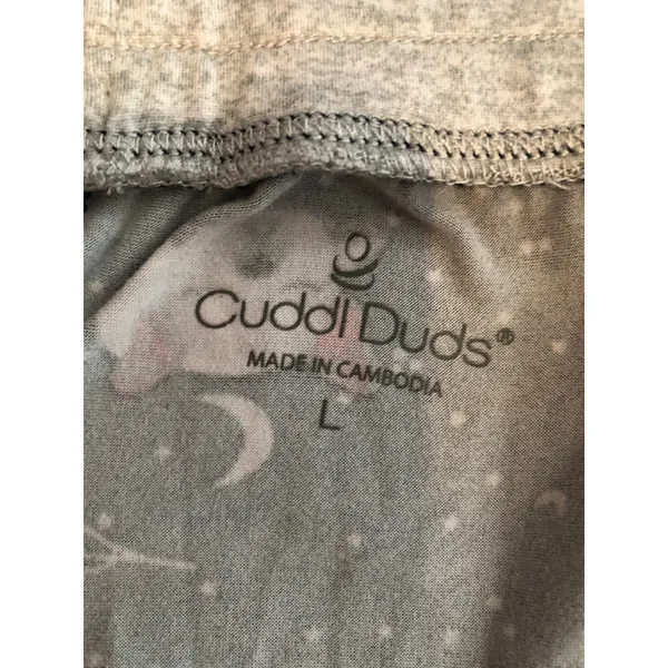 Cuddl Duds Blue Sleeping Dogs Stars Moon Print Pajama Set Size L Cozy Soft - Image 3