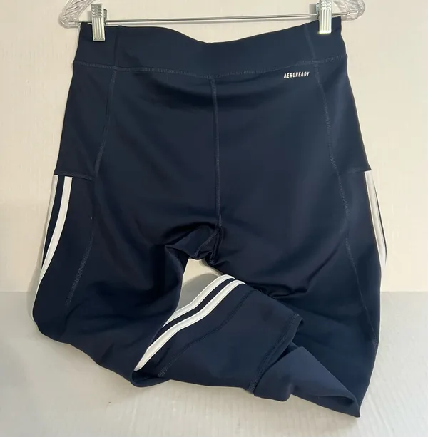 Adidas Navy Leggings with White Stripes - Image 3