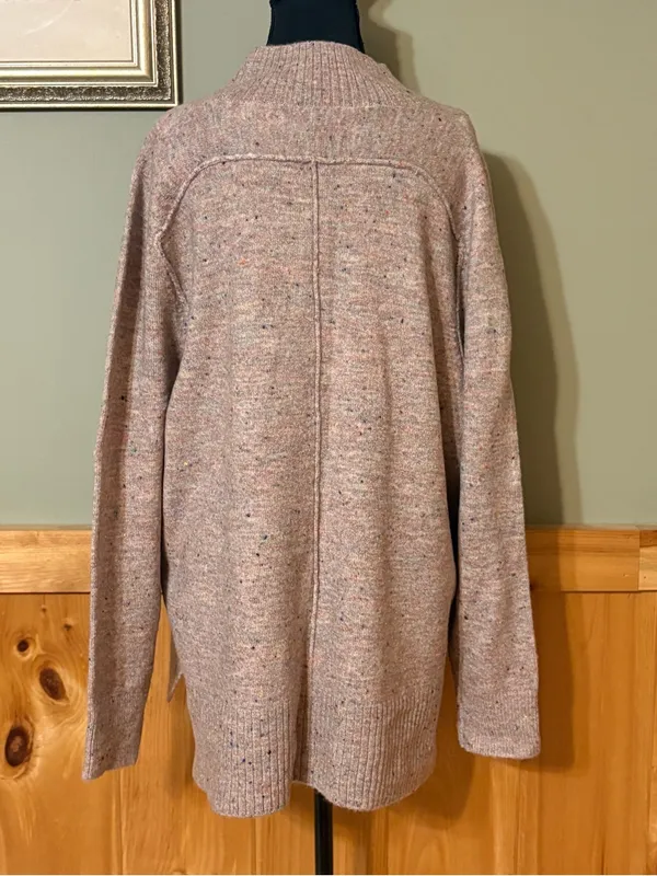 LOFT Women’s Speckled Confetti Crewneck Sweater in Light Pink size XL NWT - Image 4