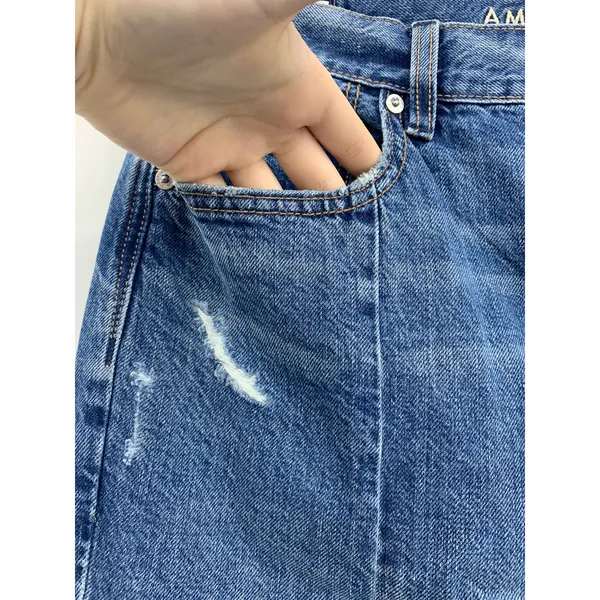 American Eagle Outfitters Womens Frayed Hem Mom Jeans Size 12/ 31W NEW - Image 3