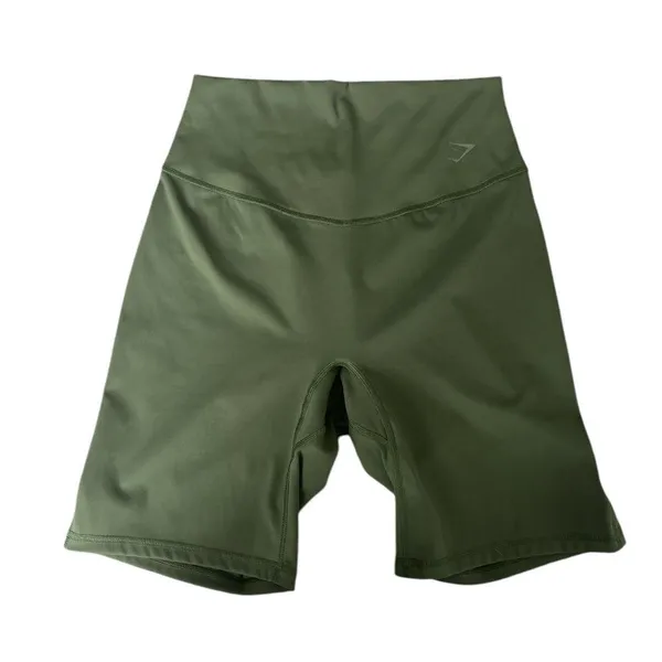Ladies Gymshark Olive 8” High Rise Bicycle Shorts Size Small - Image 3