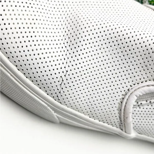 VANS White Perforated Leather Floral Custom Painted Slip On Shoes, Size 10 Boho - Image 13