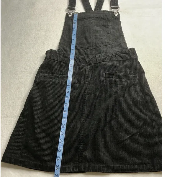 H&M Divided Black Corduroy Overall Dress Women Size 4 - Image 5
