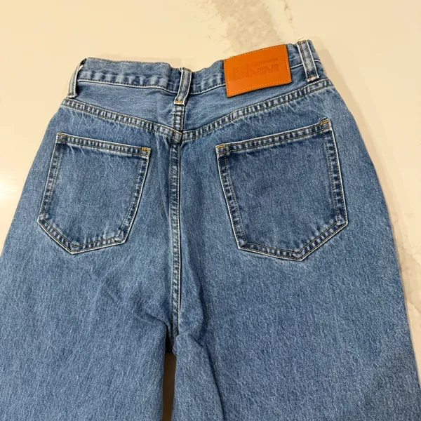 Princess Polly Holly Asymmetrical Straight Leg Denim Jean Womens 2 Mid Wash Blue - Image 11