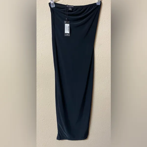 Pretty Little Thing Petite 00 Bandeau Black Maxi Dress NWT 💞 - Image 13