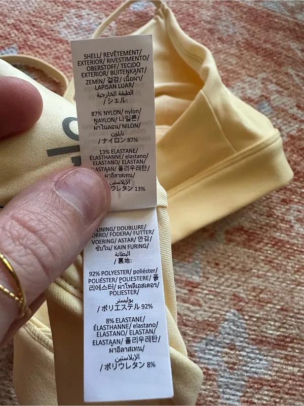 NWT alo yoga splendor bra candlelight yellow white size large sold out limited - Image 8