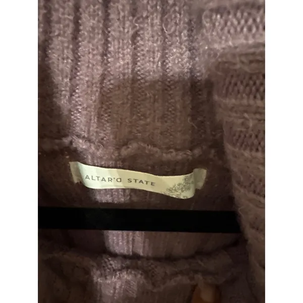 Altar'd State Purple Ribbed Turtleneck Sweater Soft Knit Lavender Women Medium - Image 6