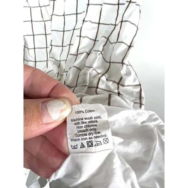 Madewell White Grid Sleeveless Tunic‎ Shirt Dress Women's size XS pockets - Image 7