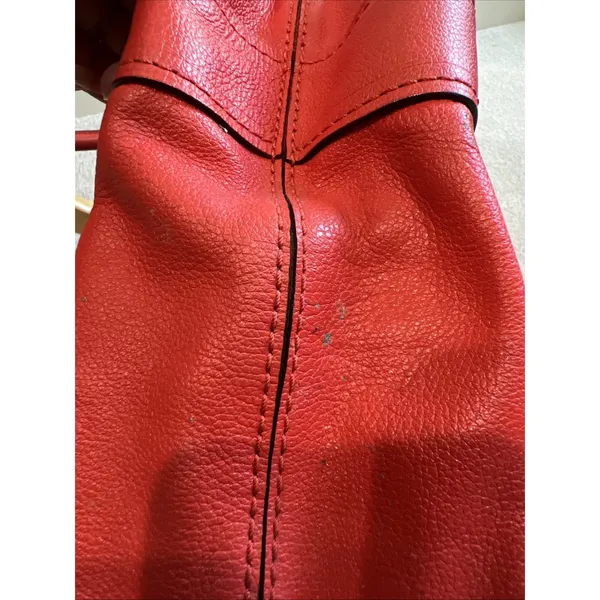 Kate Spade Elena‎ Villabella Orange Red Shoulder Bag Leather Handbag Bow Satchel - Image 4