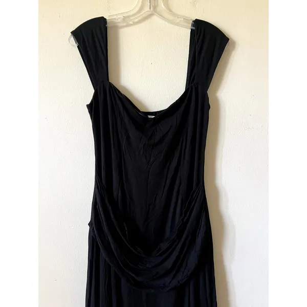 Oh Polly Elva Modal Sweetheart Neck Cowl Waist Maxi Dress in Black Size XL New - Image 8