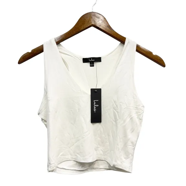 Lulus Feel Like Dancing White Crop Top size Small NWT - Image 2