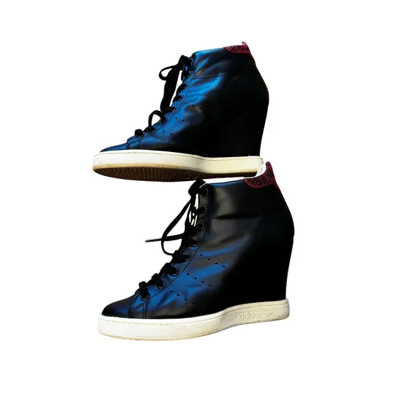 Adidas Originals Stan Smith Up Wedge Sneakers Black Red Snakeskin Leather W/US 7 - Image 4