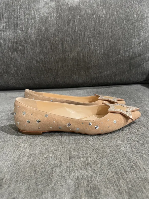 Isa Tapia Ganna Star Ballet Flats In Summer Sand Size 36 (6 US) - Image 9
