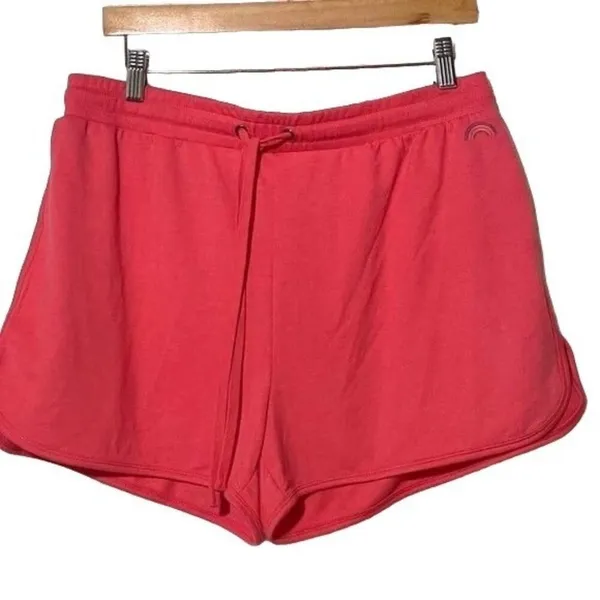JANE & DELANCEY Shorts Elastic Tie Waist Embroidered Rainbow Large - Image 2
