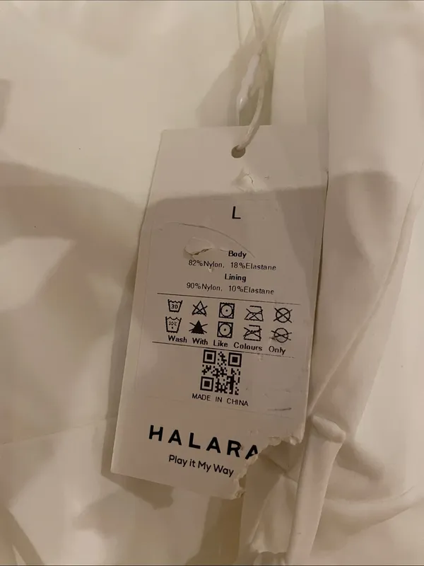 HALARA White Ruffle Wrap-Style Mini Dress - Image 3
