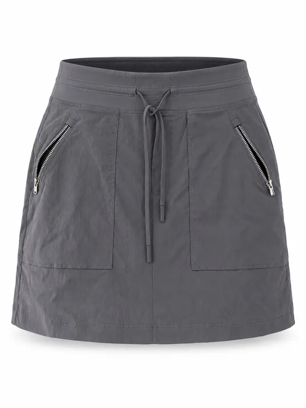 Athleta Trekkie Hiking Skort Gray Blue Built-In Shorts Women’s Size 4 - Image 2