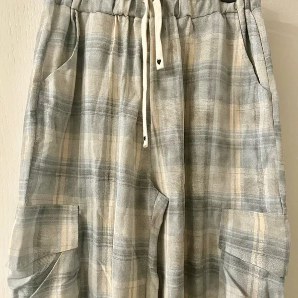 POL Relaxed Fit Plaid Joggers Size Medium - Image 5