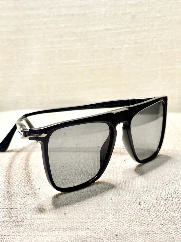 Persol PO3225S 95/31 Black Rectangle Sunglasses Handmade in Italy - Image 9