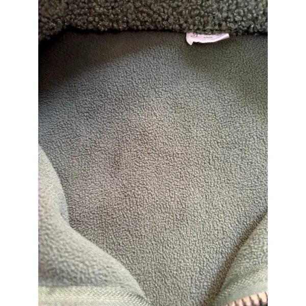 Women's Goumi Green Fleece Quarter-Zip Sweatshirt XS Sherpa Pockets - Image 10