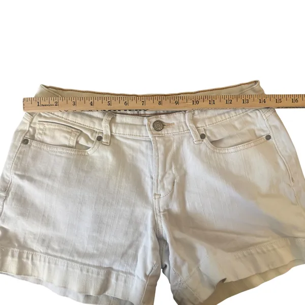 Y2K Old‎ Navy White Denim Shorts Mid Rise Stretch Cotton 4 Summer Beach Casual - Image 6