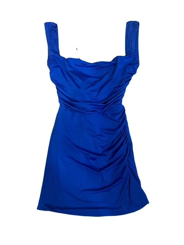 Lucy in the Sky Mini Dress Blue S Open Back - Image 4