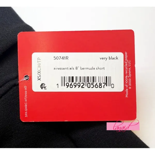 Spanx AirEssentials Bermuda Shorts Very Black High-Rise Waist Tie-Waist Belted S - Image 8