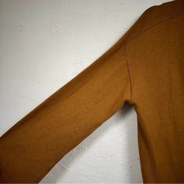 Reformation Brown Organic Cotton Blend V Neck Sweater Women S Bell Sleeve Luxury - Image 6