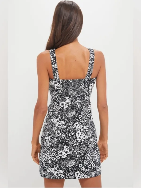 Tuckernuck Hyacinth House Black & White Denim Floral Gaia Mini Dress Large - Image 5