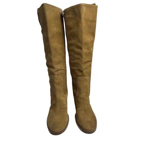 Enzo Angiolini Eajenya Tan Suede Knee High Block Heel Boots Womens 9M - Image 2