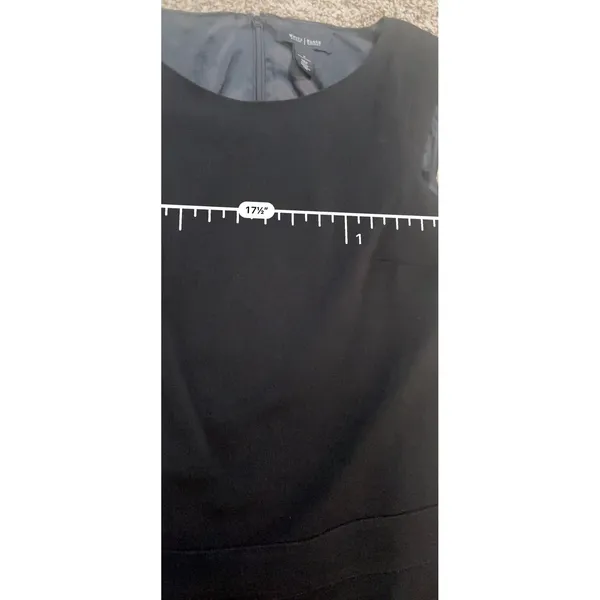 White House Black Market Womens Black Asymmetrical Pleated Hem‎ Sheath Dress 8 - Image 7