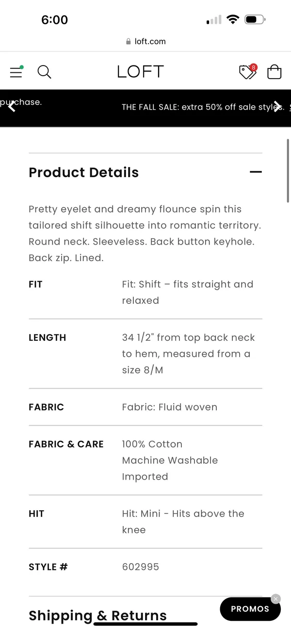 Loft Eyelet Flounce Shift Dress - Image 4