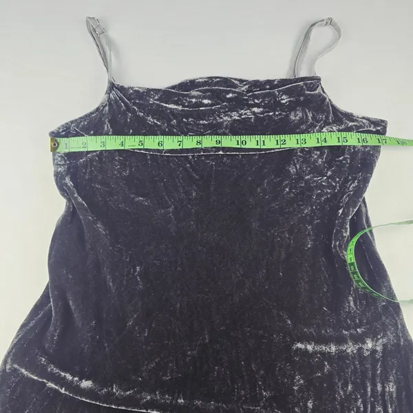 Bella Dahl Women's Gray Crushed Velvet Maxi Dress Cowl Neck Side Slits Small‎ - Image 7