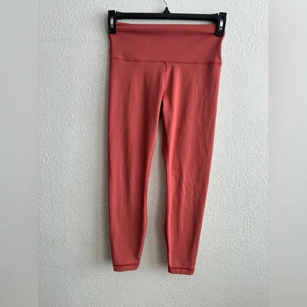 💥90 Degree By Reflex Ankle Length High Waist Power Flex Leggings Rust/Mauve M - Image 3