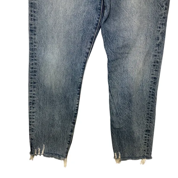 Levis Wedgie Straight Jeans‎ Womens 30 Blue High Rise Button Fly Raw Hem Denim - Image 4