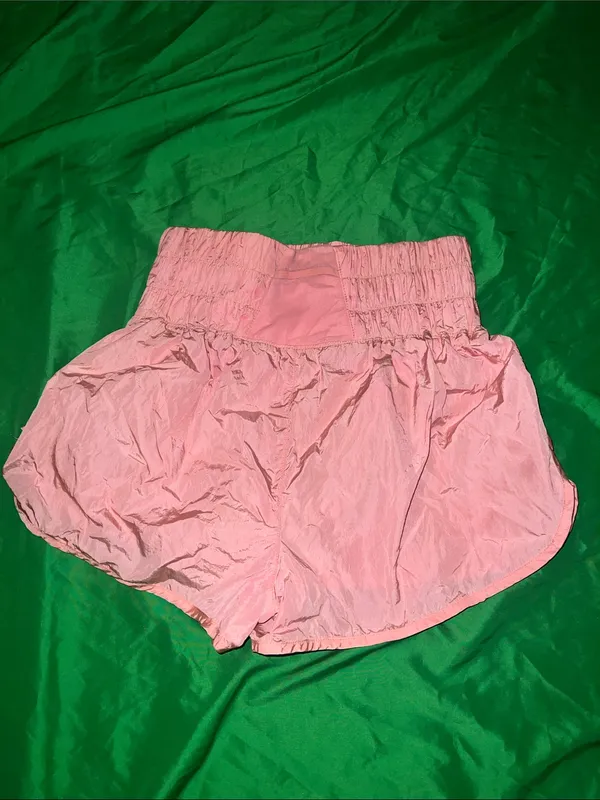 FP Movement by Free People Light Pink Smocked Waist Athletic Shorts size Large - Image 2