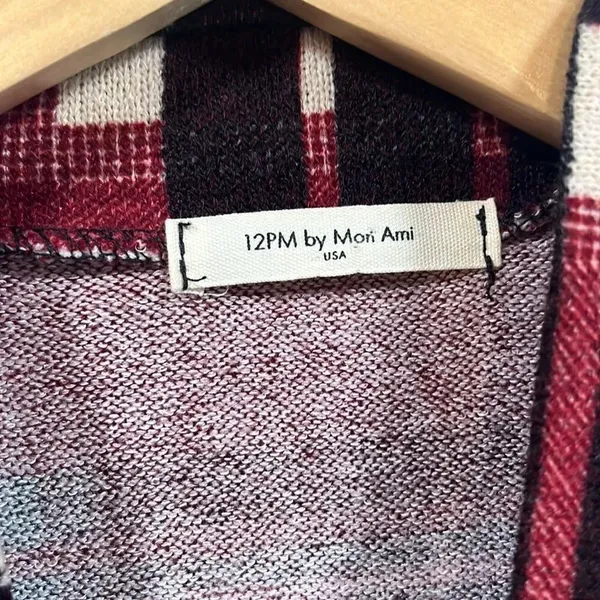 12PM
by Mori Ami striped open front cardigan Red - Image 2