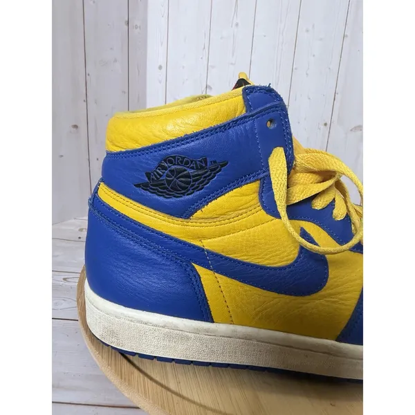 Nike Air Jordan Reverse Laney High Top Colorblock Sneakers Blue/Yellow Size 10.5 - Image 6
