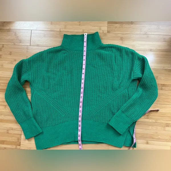 Crown & Ivy Sweater; Womens Green Knit Pullover Mock Neck Polyester, Sz : S - Image 9