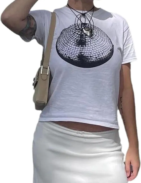 Disco Graphic Tee White - Image 3