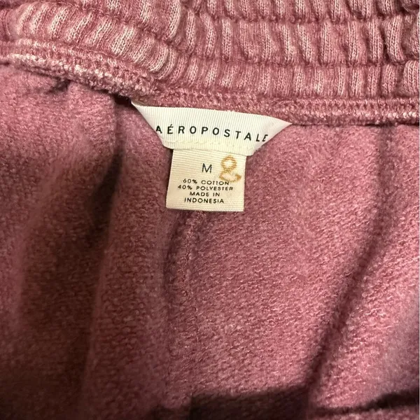 Aeropostale Maroon Mineral‎ Wash Sweat Shorts Soft M - Image 5