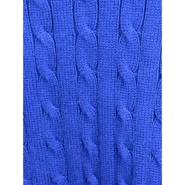 Lauren Ralph Lauren Royal Blue Cable Knit‎ V Neck Tunic Sweater Women's Size XL - Image 4