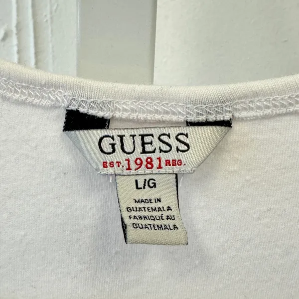 Guess White Gold Metallic Heart Studded Racerback Tank Top Large Embellished - Image 6