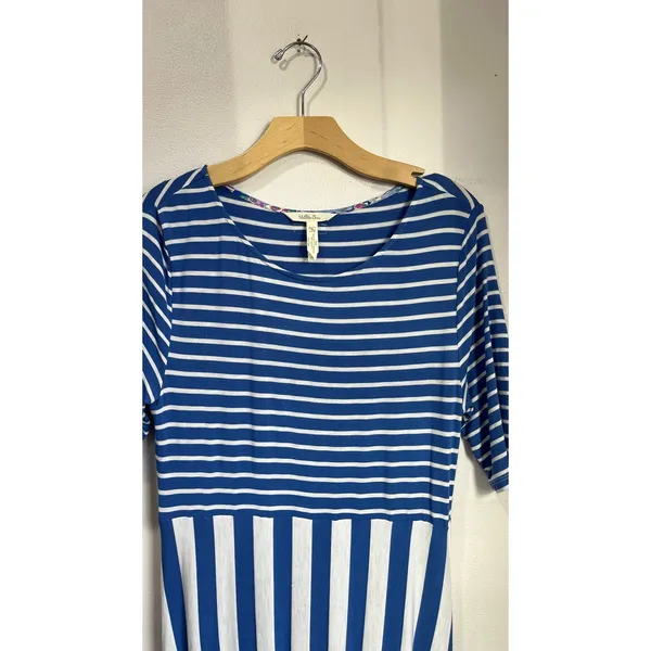 Matilda‎ Jane The Road Ahead Stripe Maxi Dress Blue White Pockets Sz M - Image 9