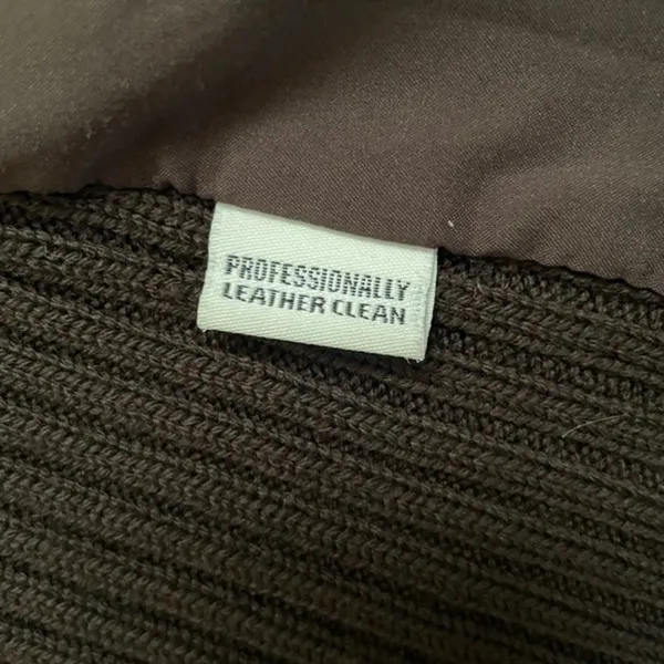 Saks Fifth Avenue Vtg Real Clothes Brown Suede Leather Merino Wool Sweater Vest - Image 4