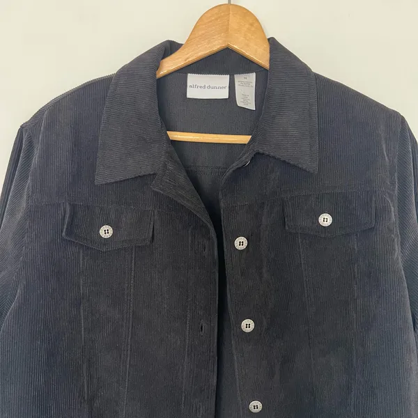 Vintage Western Black Corduroy Button Down Shirt Shacket - Image 3