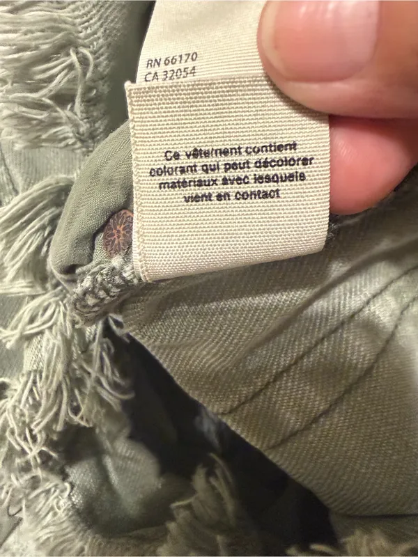 We The Free Womens Shorts 31 Army Green Mid Rise Button Fly Cut Off Denim - Image 10