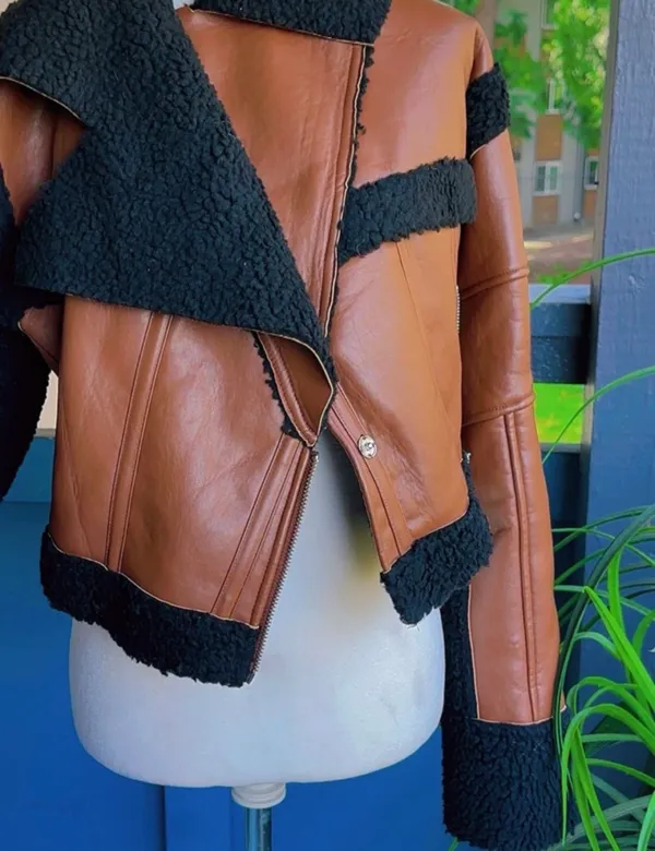 Pretty Little Thing Faux Leather Borg Lined Jacketz - Image 3