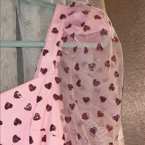 NWT Luxe Wave Size S Pink Heart Patterned Dress - Image 7
