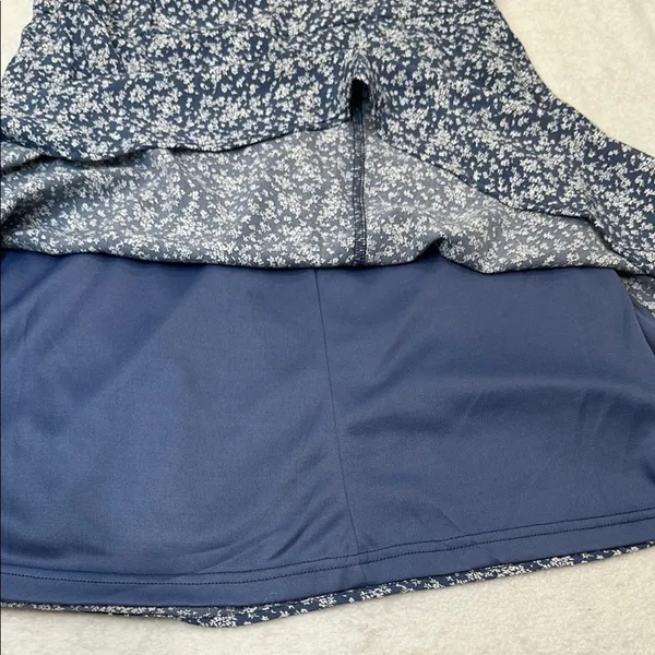 She + Sky Blue and White Boho Preppy V-Neck Flutter Sleeve Sundress Size Medium - Image 12