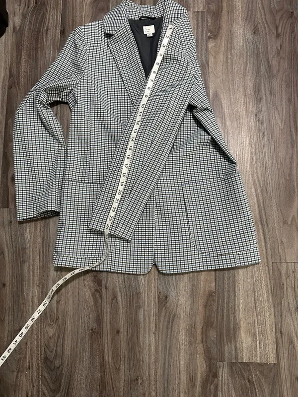 a new day Plaid Single-Button Blazer in Blue and Black. - Image 13